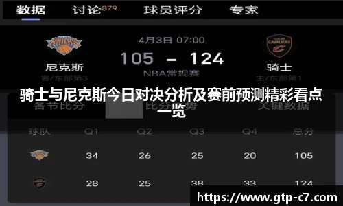 骑士与尼克斯今日对决分析及赛前预测精彩看点一览